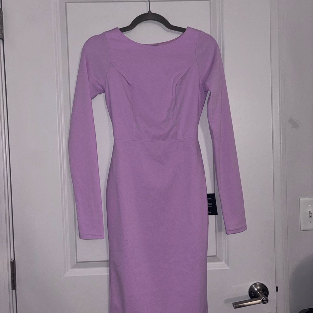 Lulu's Lavender Long Sleeve Dress